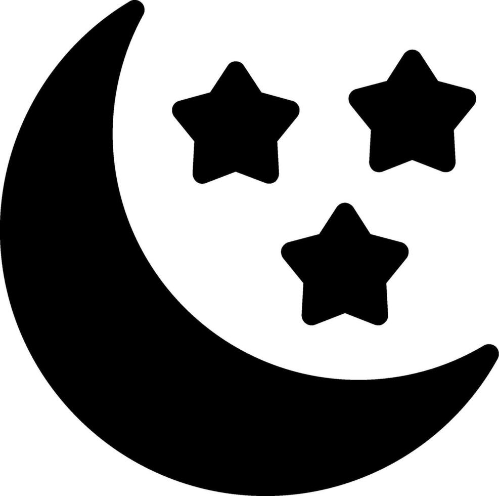 Night Glyph Icon vector