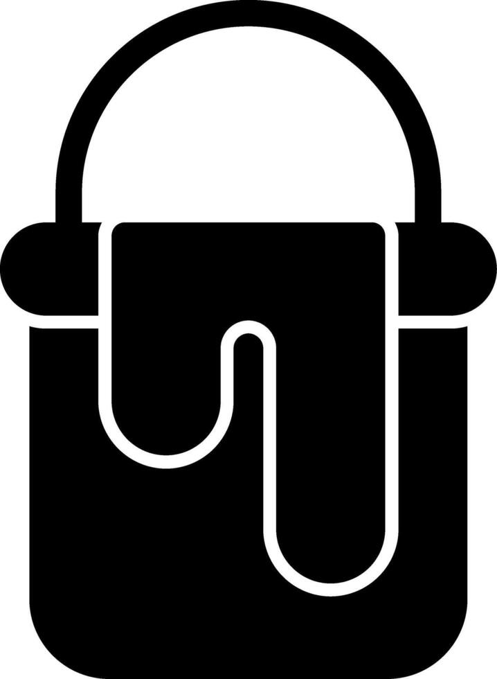 Paint Bucket Glyph Icon vector