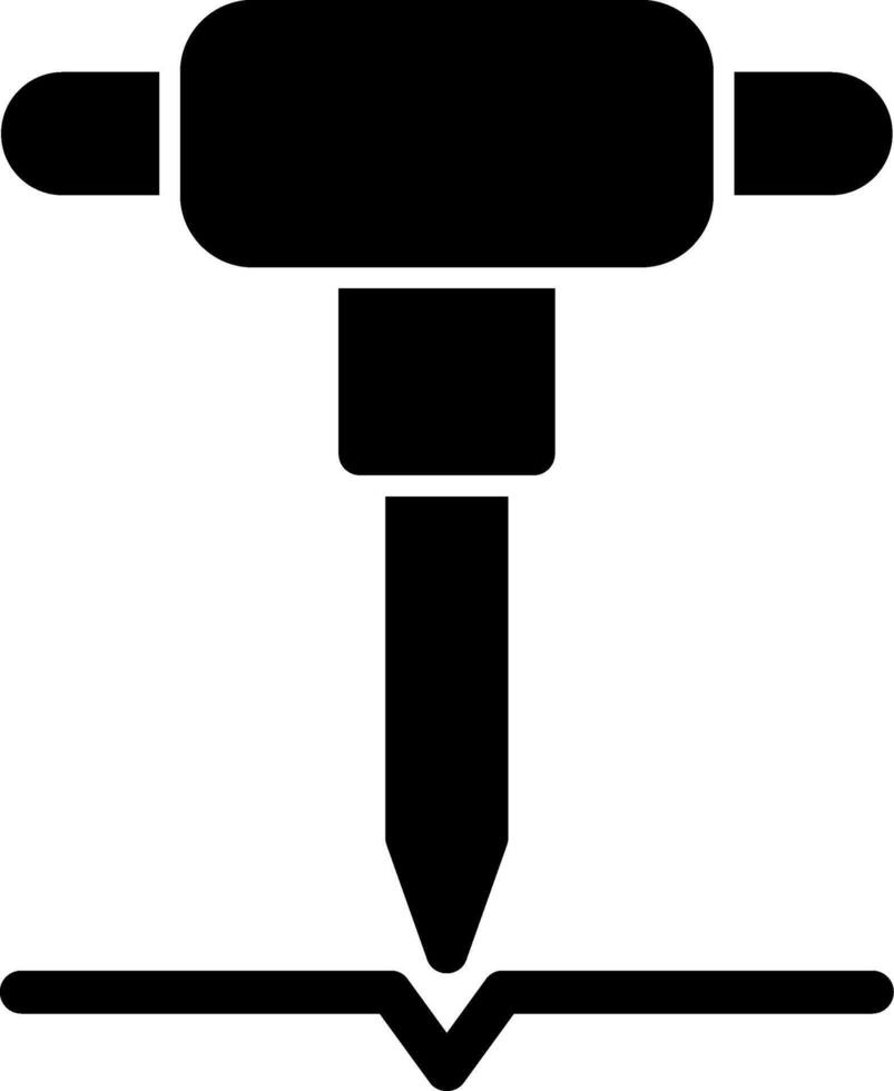 Jackhammer Glyph Icon vector