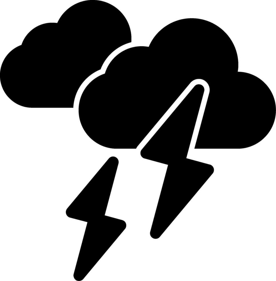 Thunder Storm Glyph Icon vector