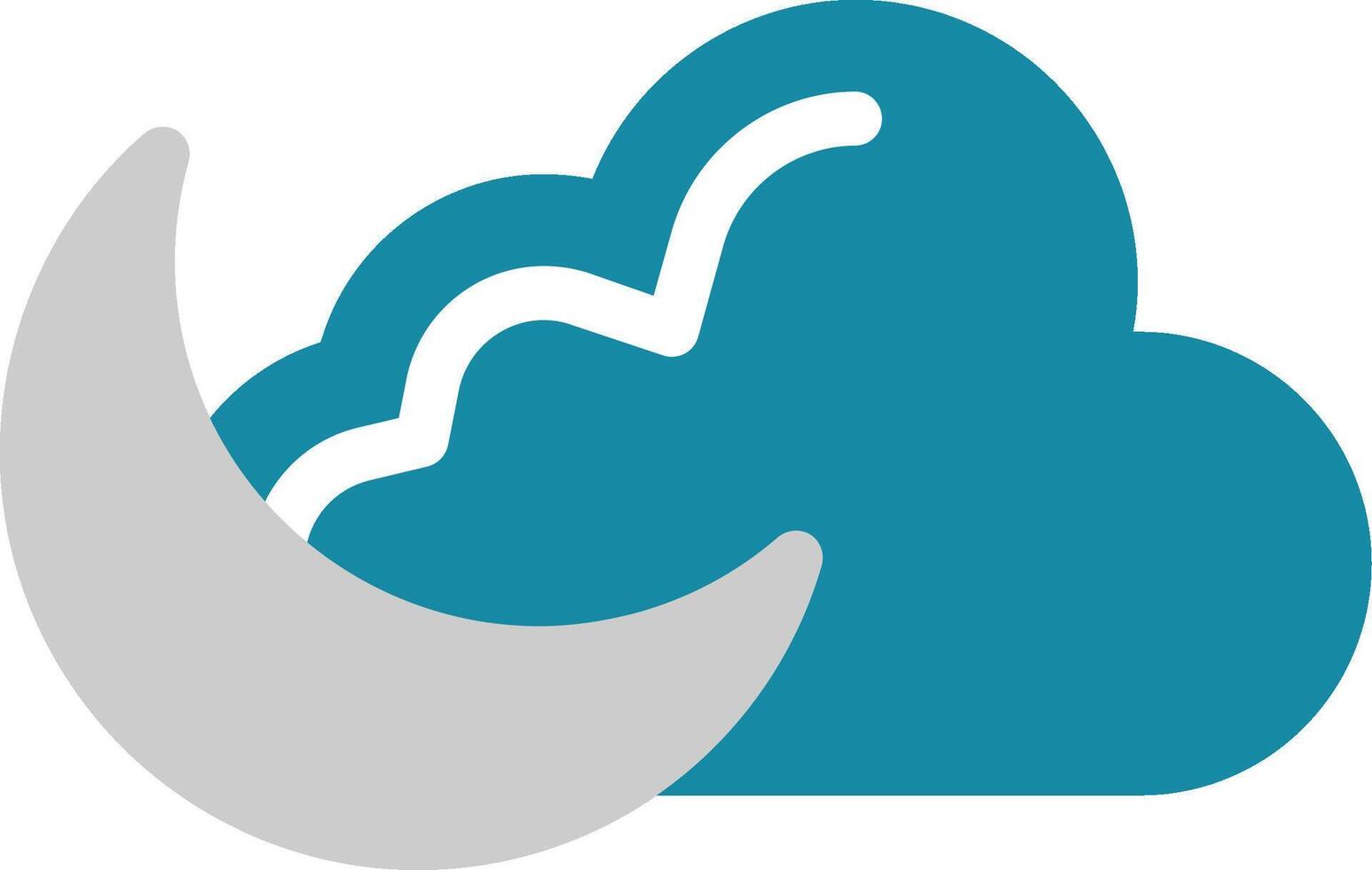 Cloudy Night Flat Icon vector