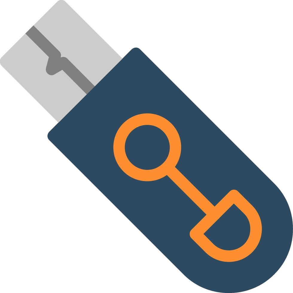 Flash Drive Flat Icon vector