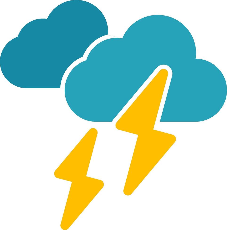 Thunder Storm Flat Icon vector