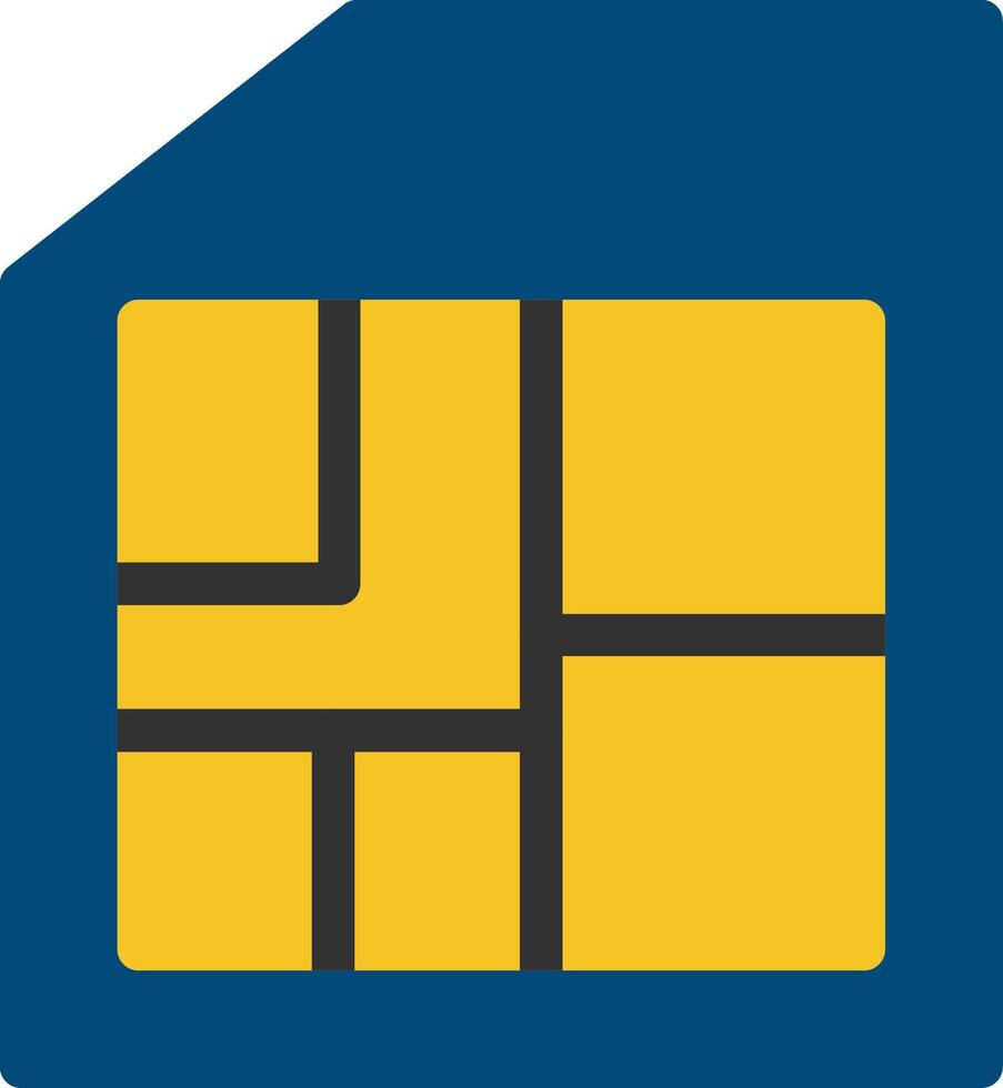 Sim Card Flat Icon vector