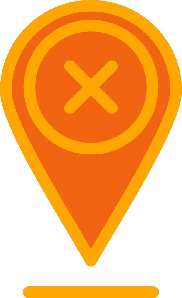 Pin Orange Filled Icon vector