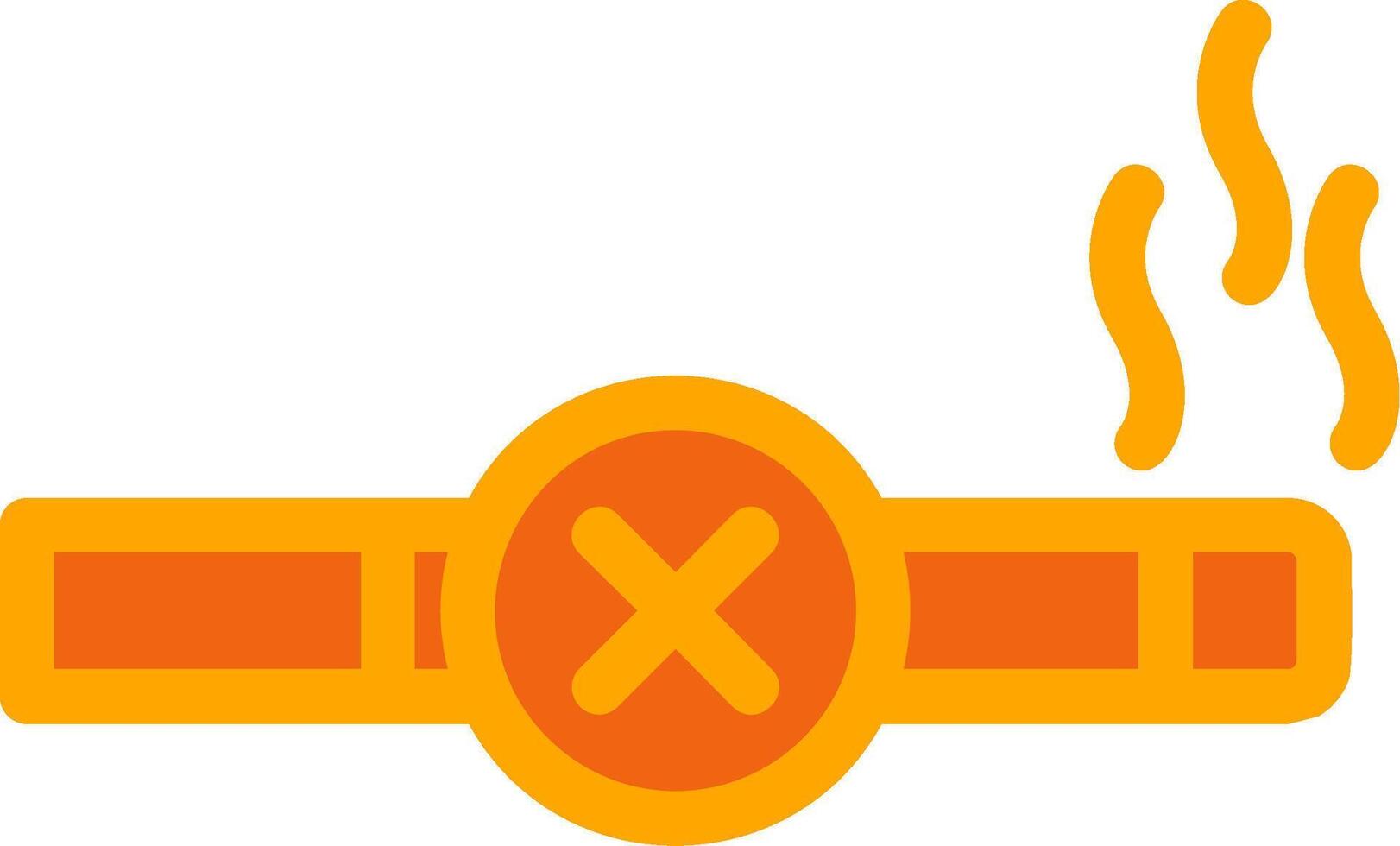 No Smoking Orange Filled Icon vector
