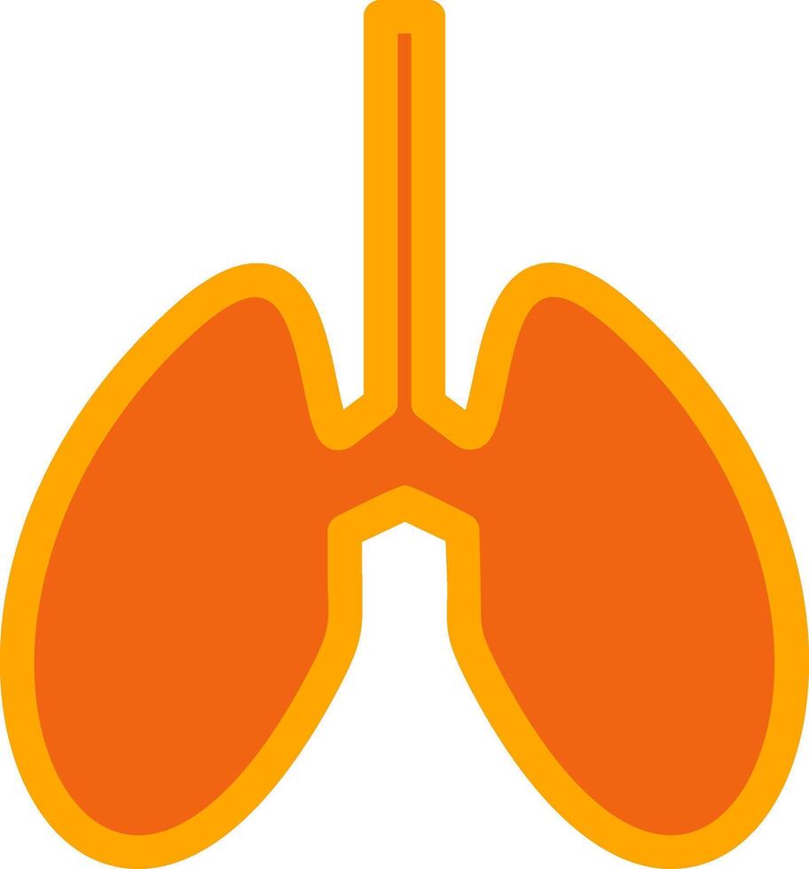 Lungs Orange Filled Icon vector