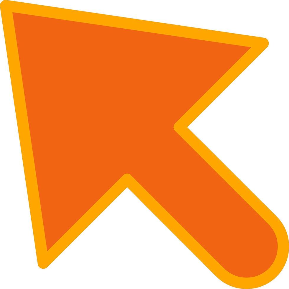 Mouse Cursor Orange Filled Icon vector
