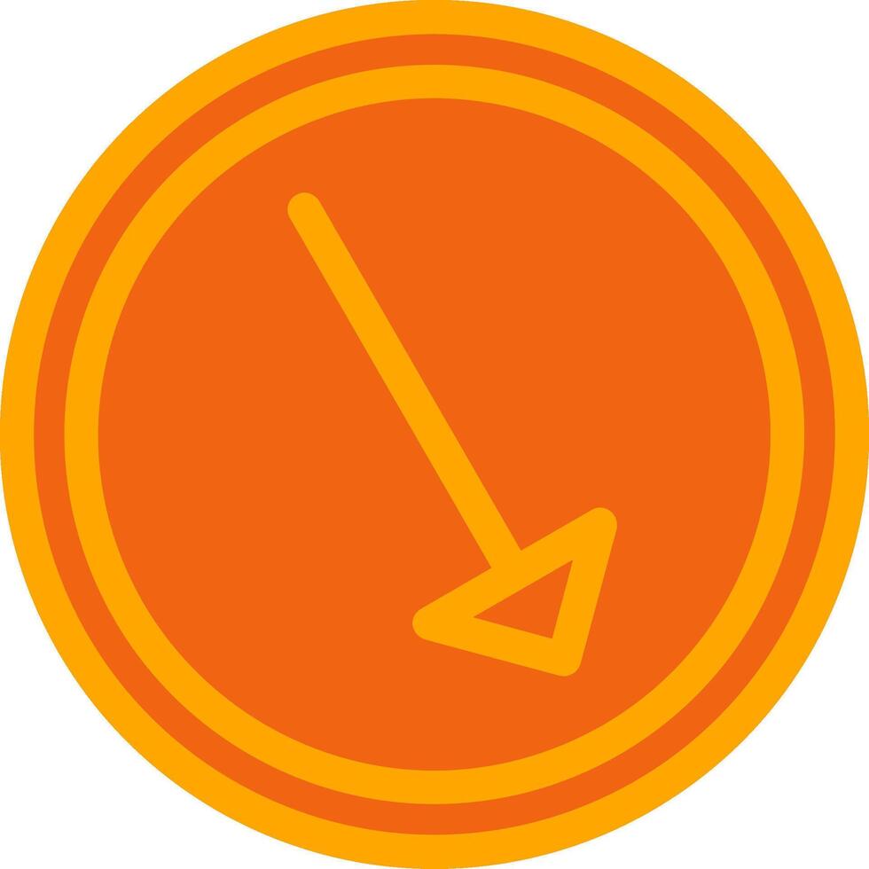 Right Down Orange Filled Icon vector