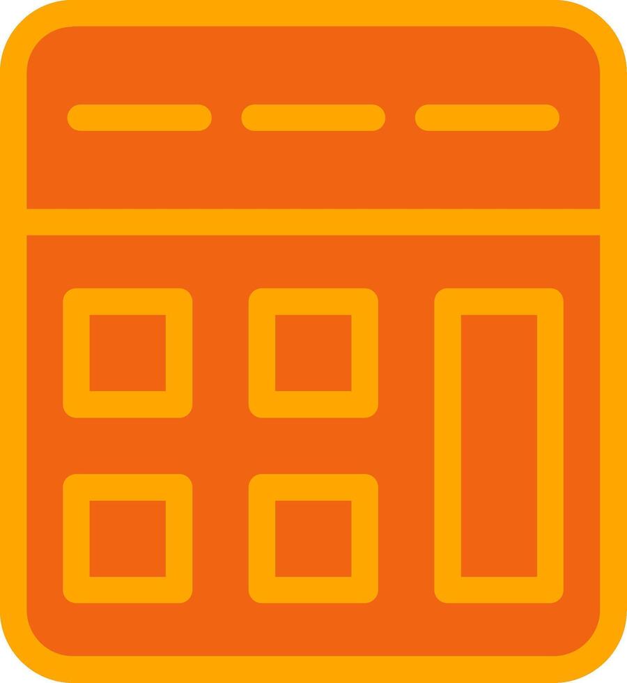 Calculator Orange Filled Icon vector