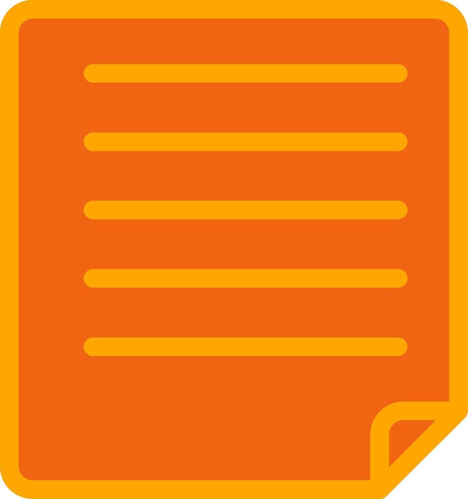 Document Orange Filled Icon vector