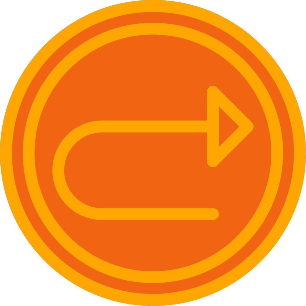 Right Arrow Orange Filled Icon vector
