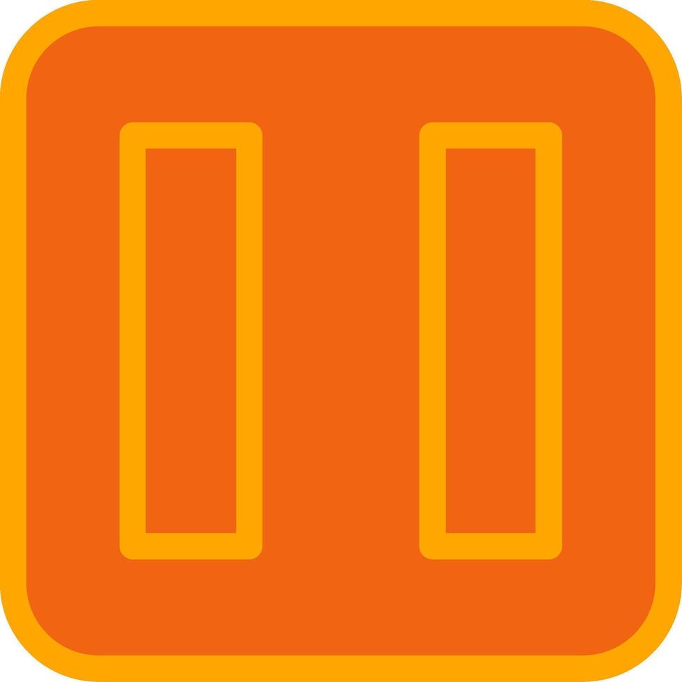 Pause Button Orange Filled Icon vector