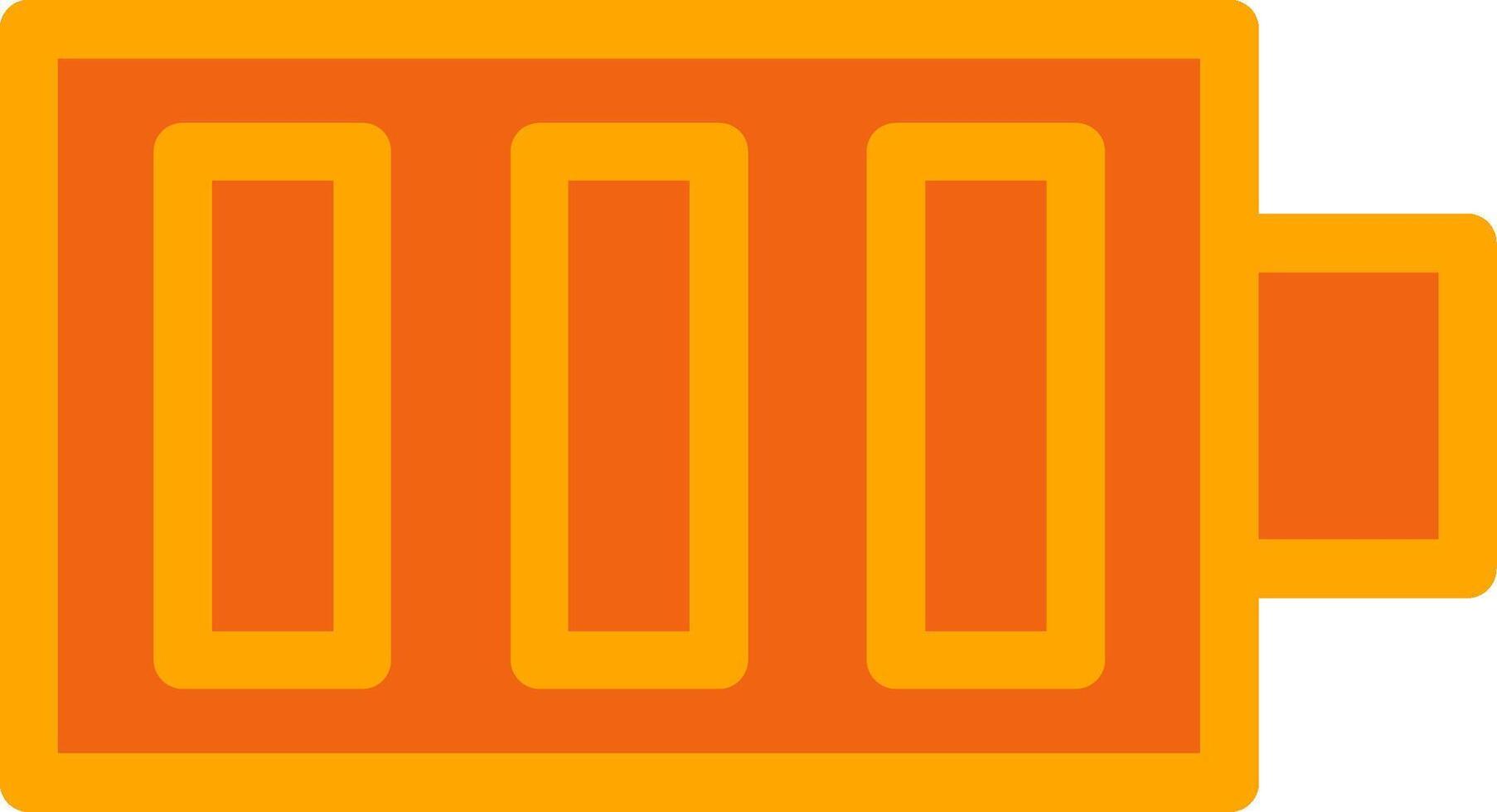 Battery Orange Filled Icon vector