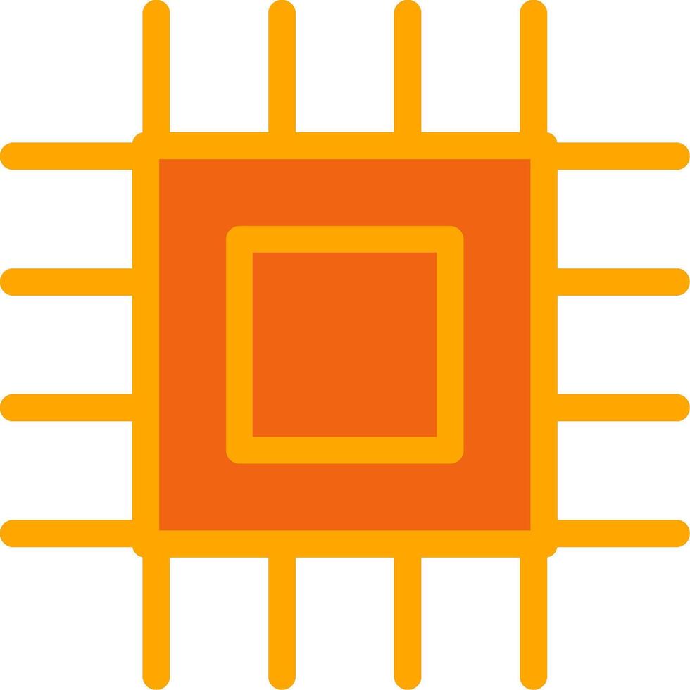 Cpu Orange Filled Icon vector