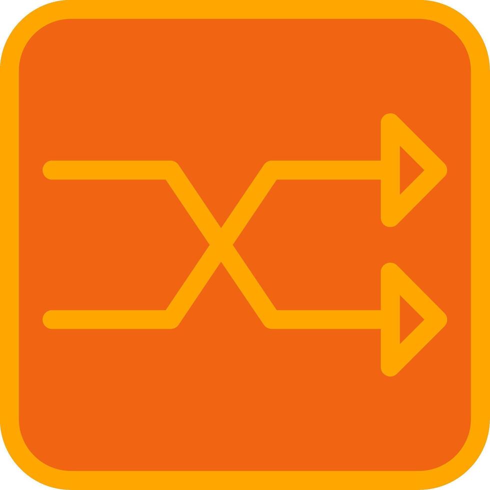 Shuffle Orange Filled Icon vector