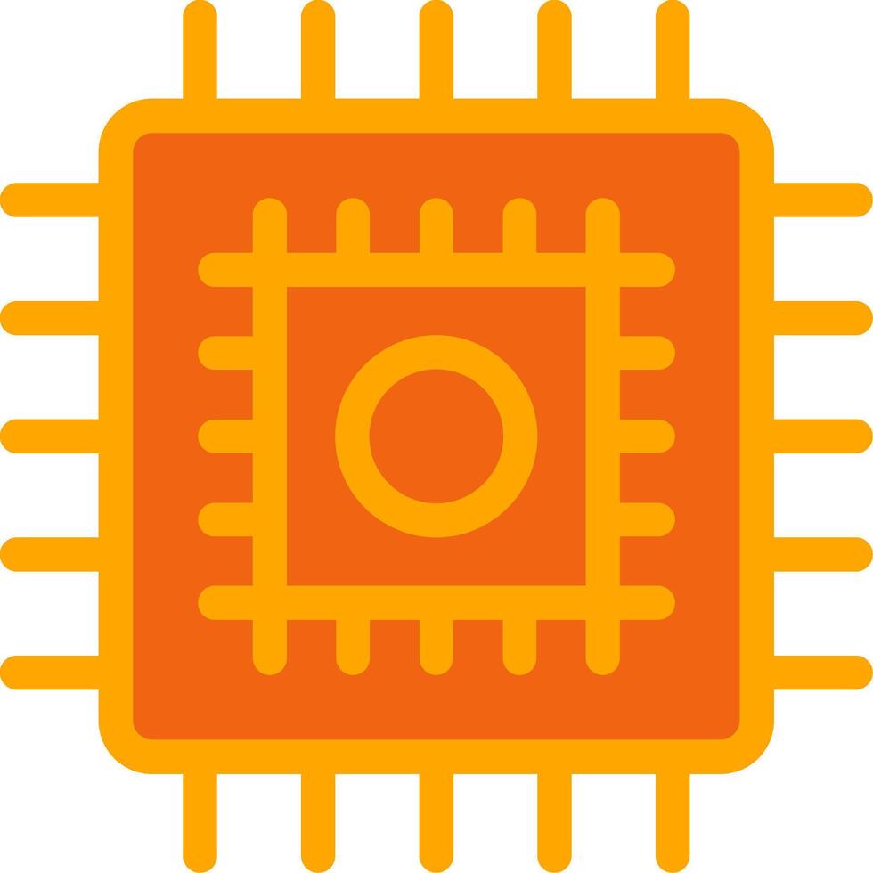 Cpu Orange Filled Icon vector