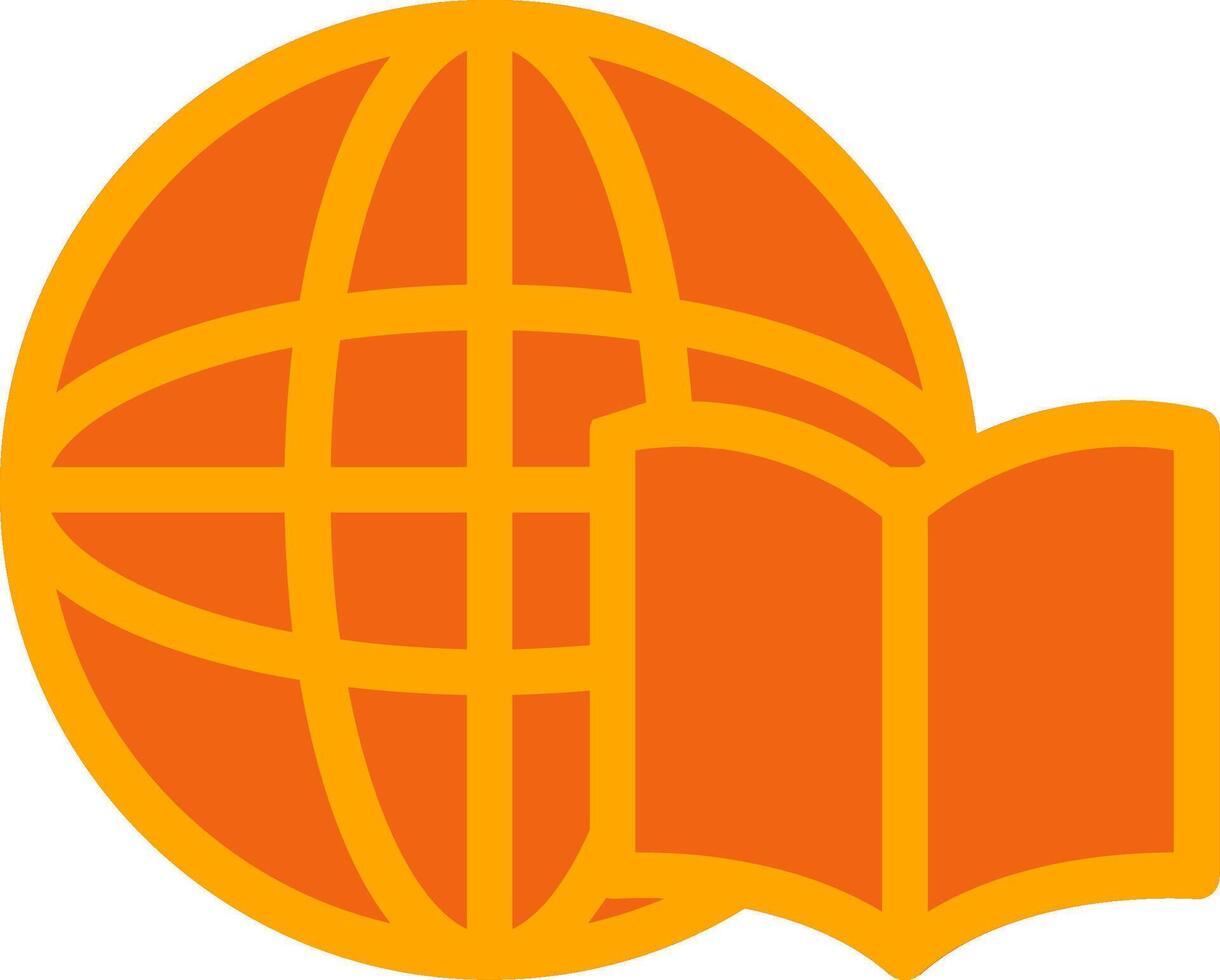 Distance Book Orange Filled Icon vector