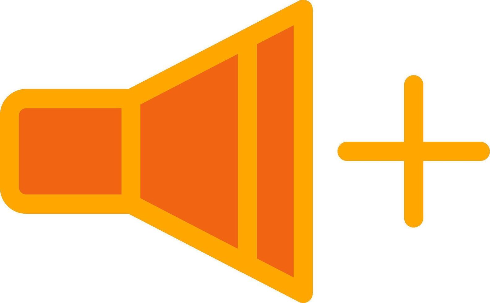 Volume Up Orange Filled Icon vector