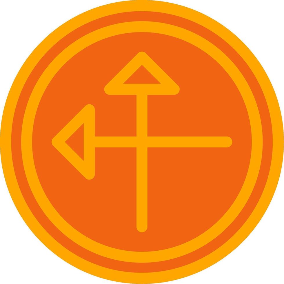 Intersect Orange Filled Icon vector