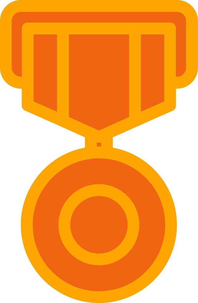 Medal Orange Filled Icon vector