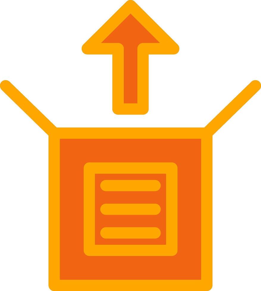 Unboxing Orange Filled Icon vector