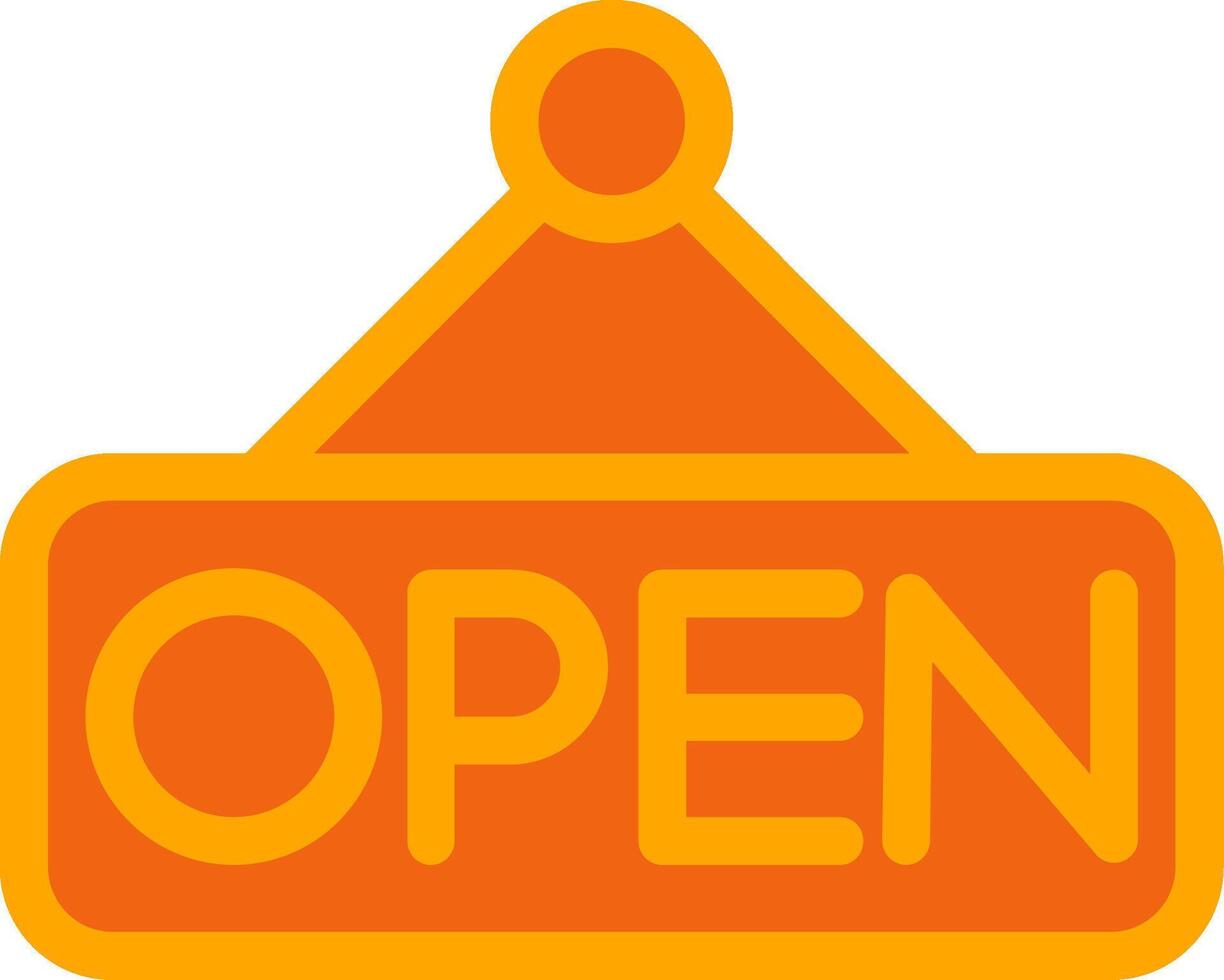 Open Orange Filled Icon vector