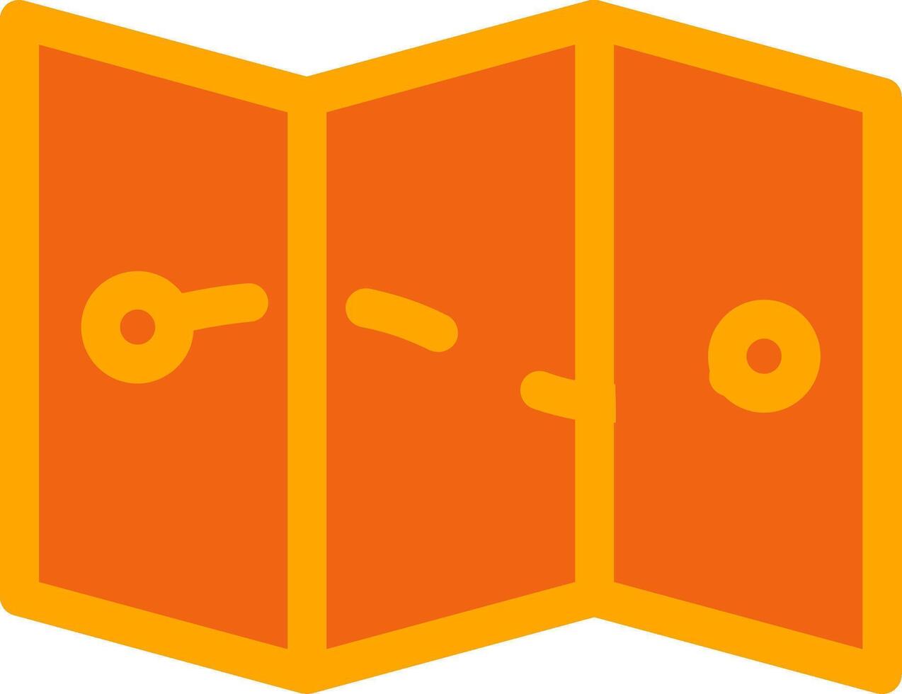 Map Orange Filled Icon vector
