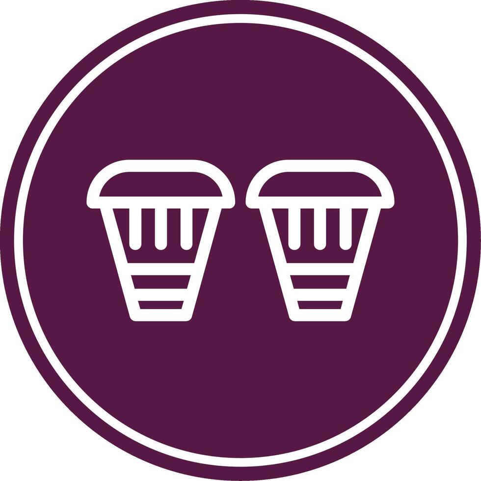 Bongo Line Circle Icon vector
