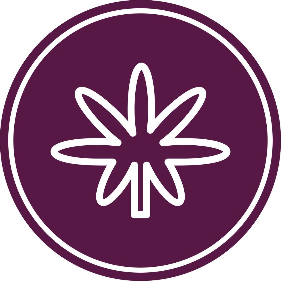 Weed Line Circle Icon vector