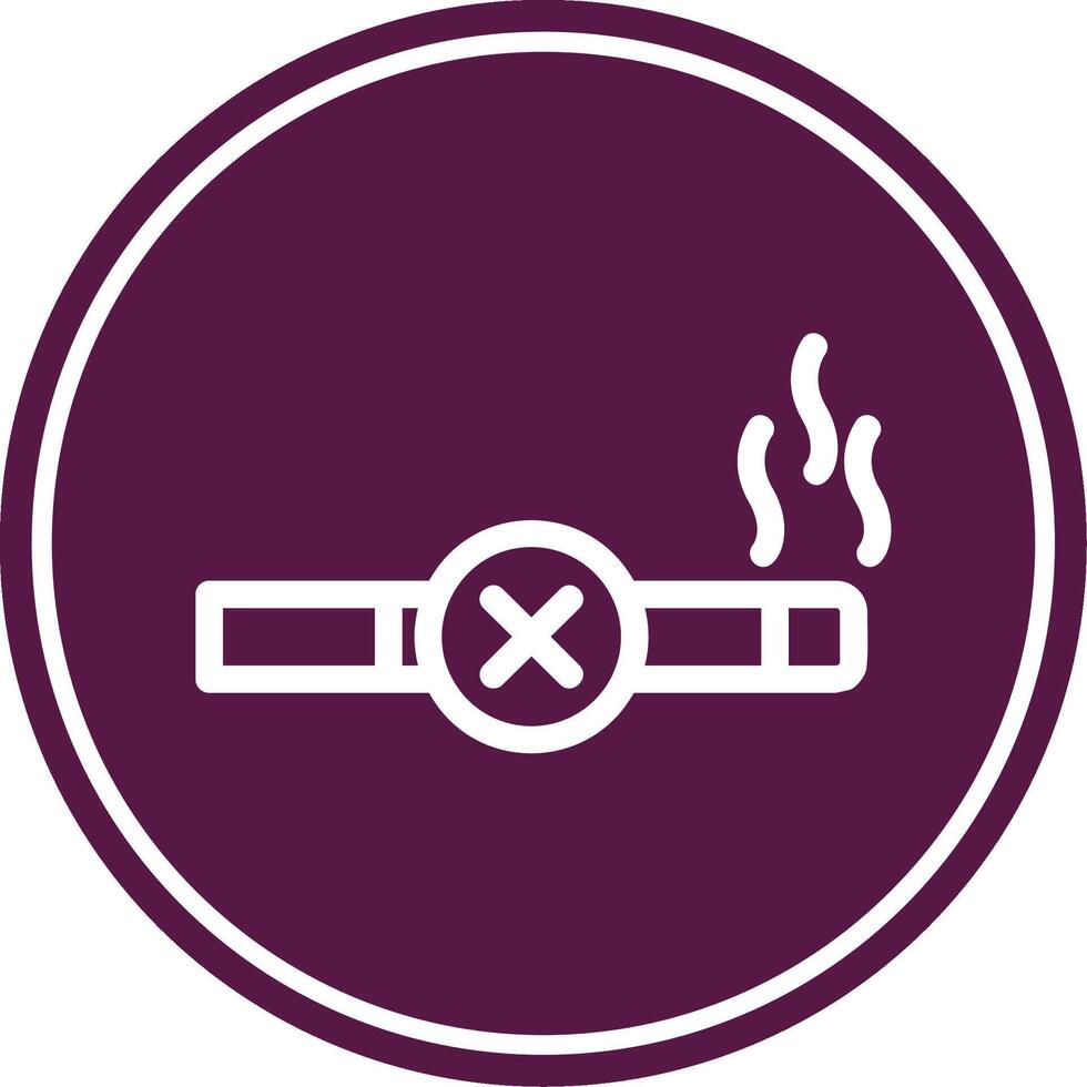 No Smoking Line Circle Icon vector