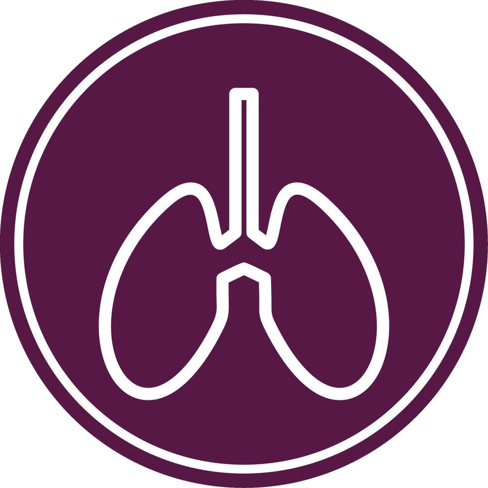 Lungs Line Circle Icon vector
