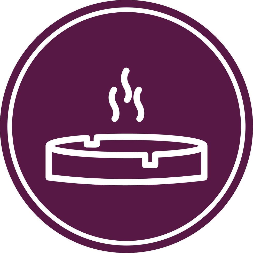 Ashtray Line Circle Icon vector