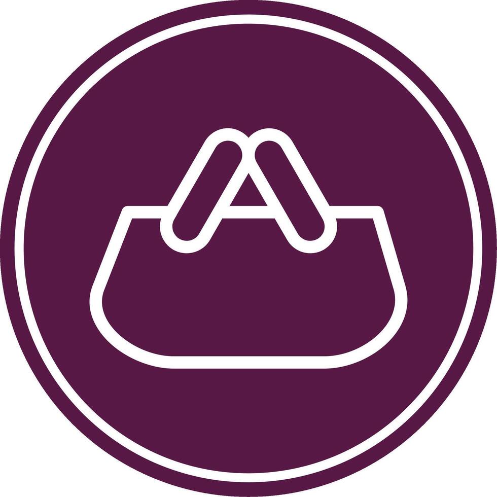 Shopping Basket Line Circle Icon vector