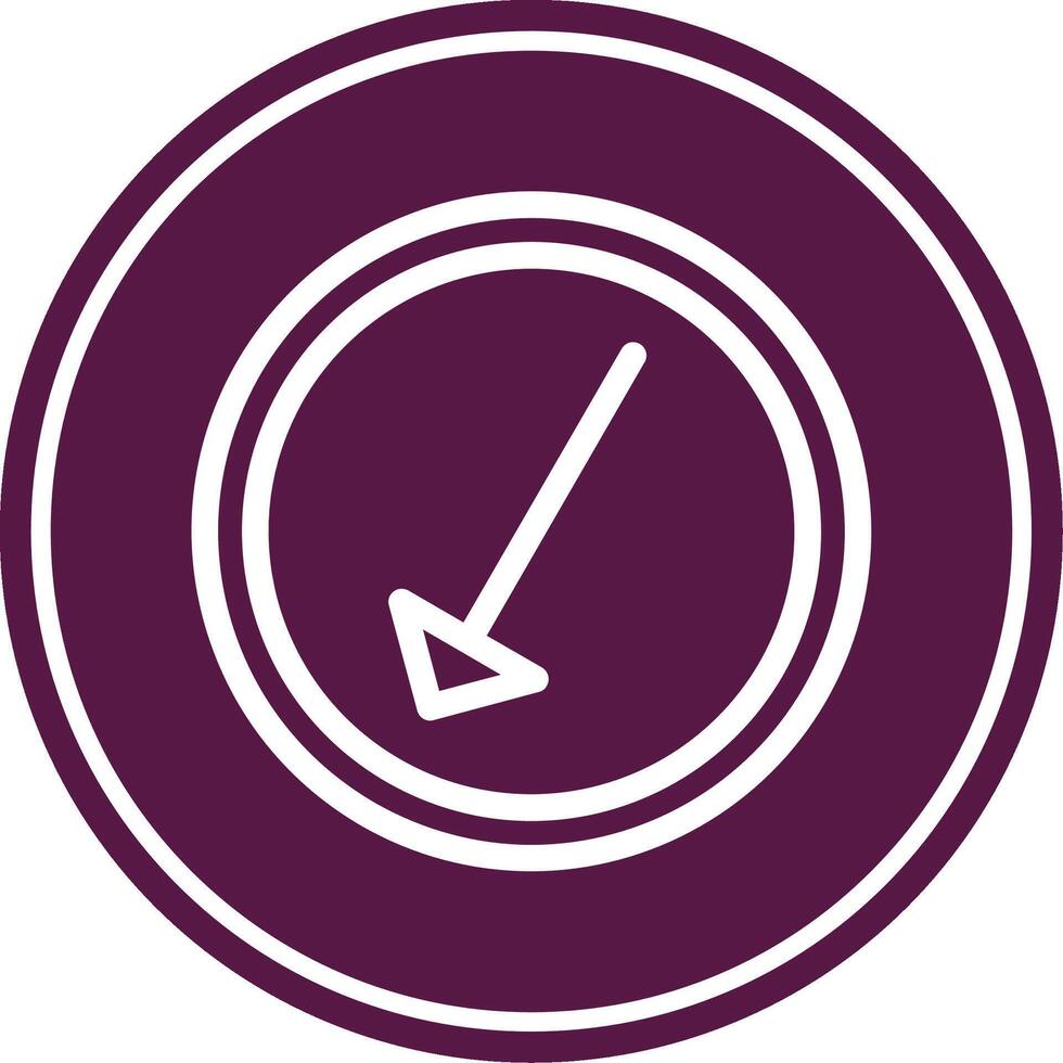 Left Down Line Circle Icon vector