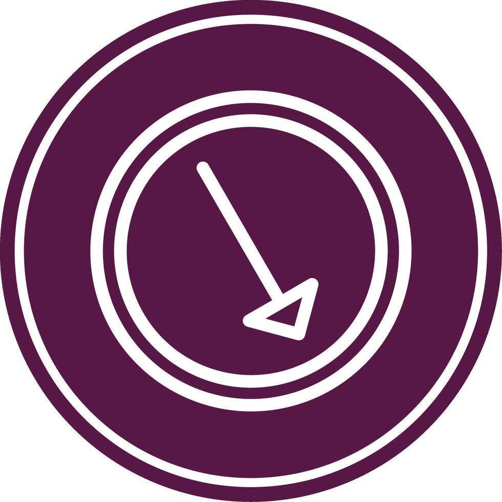 Right Down Line Circle Icon vector