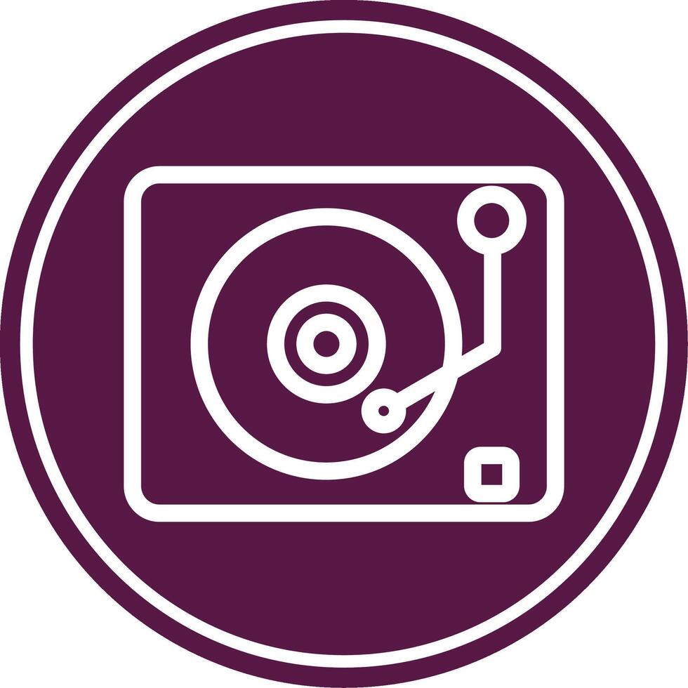 Lp Player Line Circle Icon vector