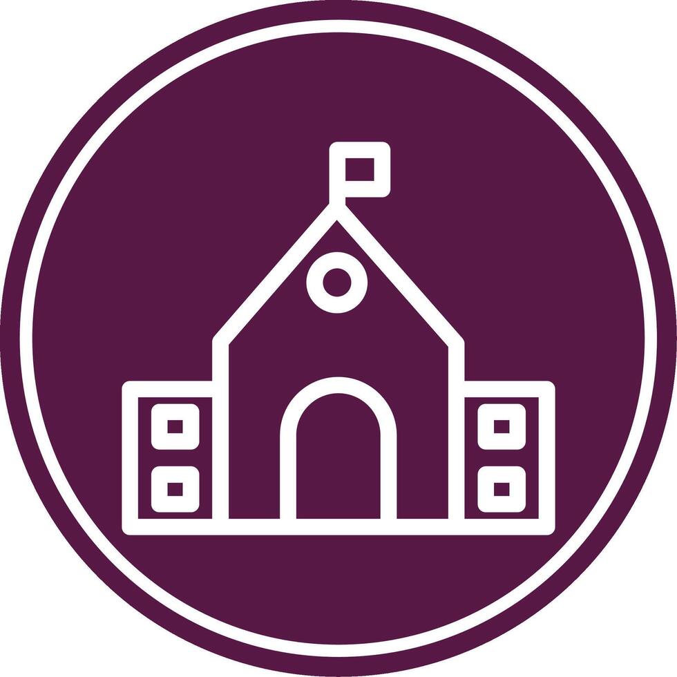 School Line Circle Icon vector