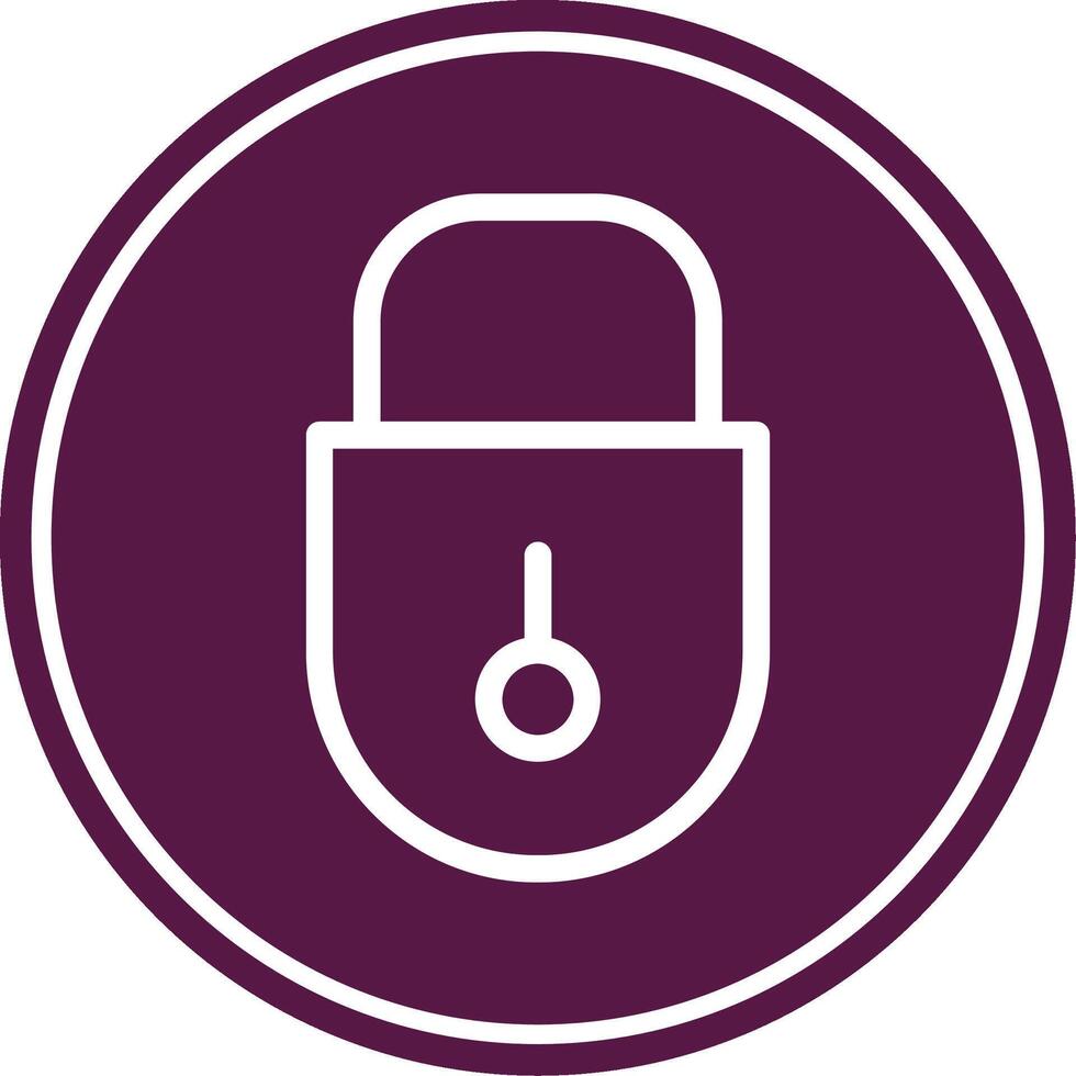 Lock Line Circle Icon vector