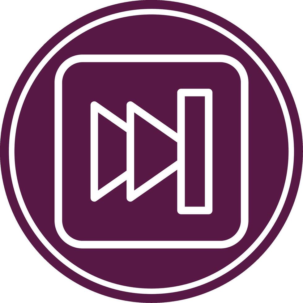 Skip Button Line Circle Icon vector