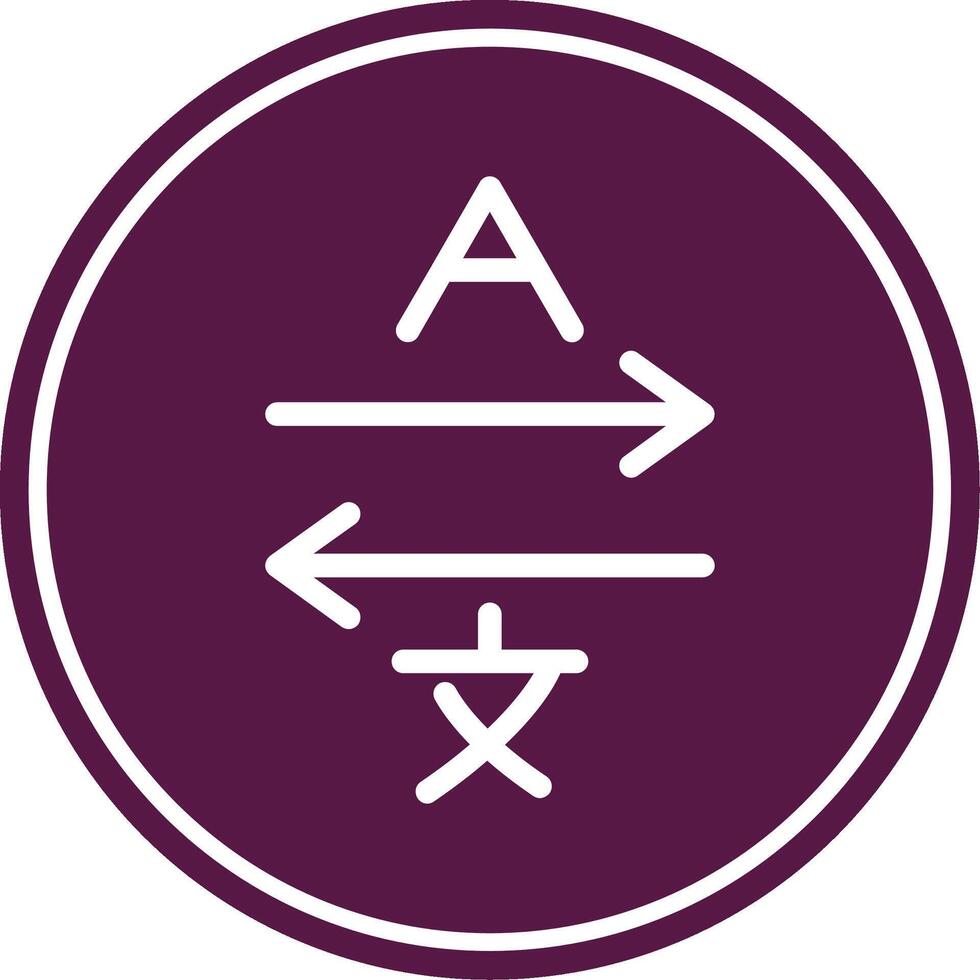 Translation Line Circle Icon vector