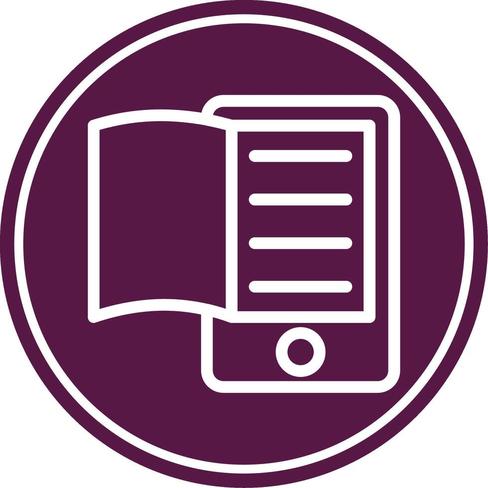 Electronic Book Line Circle Icon vector