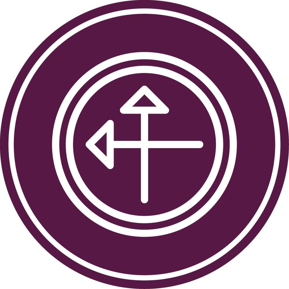 Intersect Line Circle Icon vector