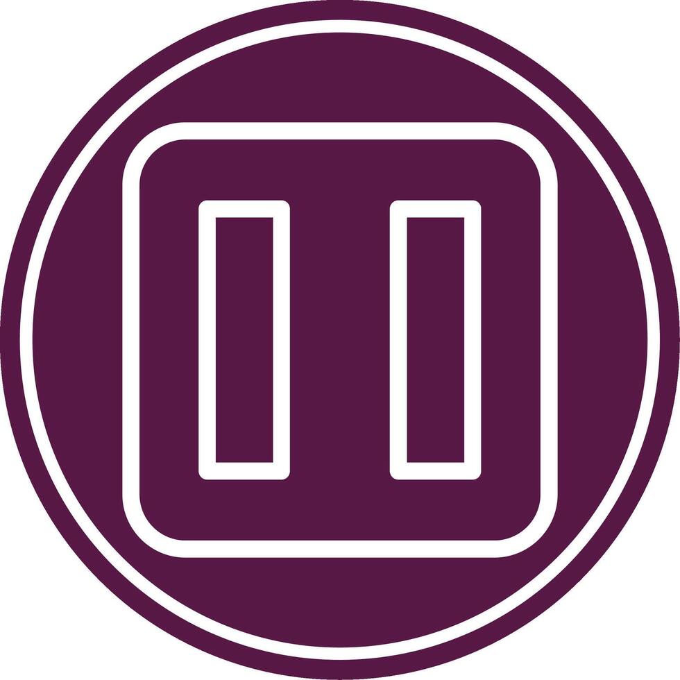 Pause Button Line Circle Icon vector