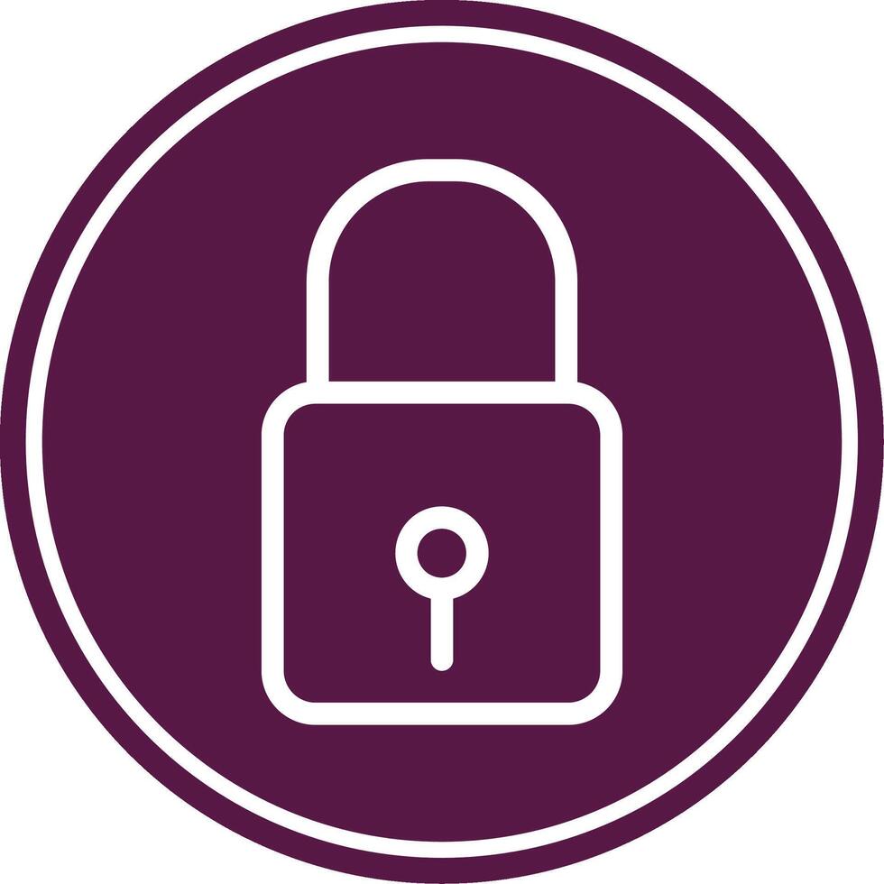 Lock Line Circle Icon vector