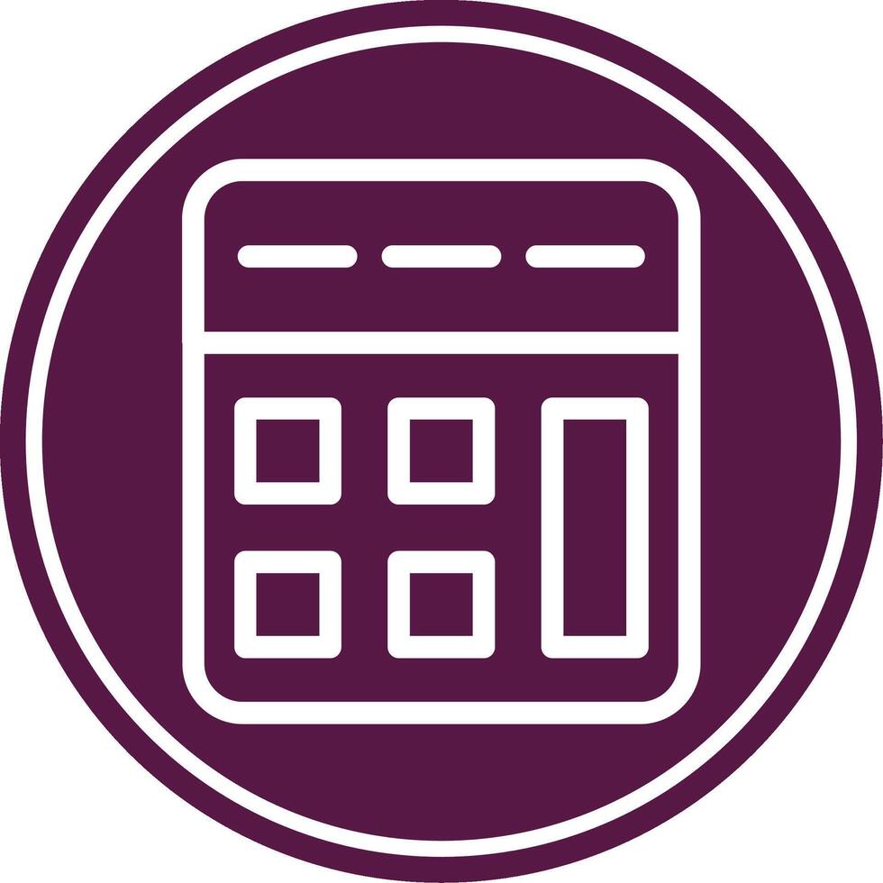 Calculator Line Circle Icon vector