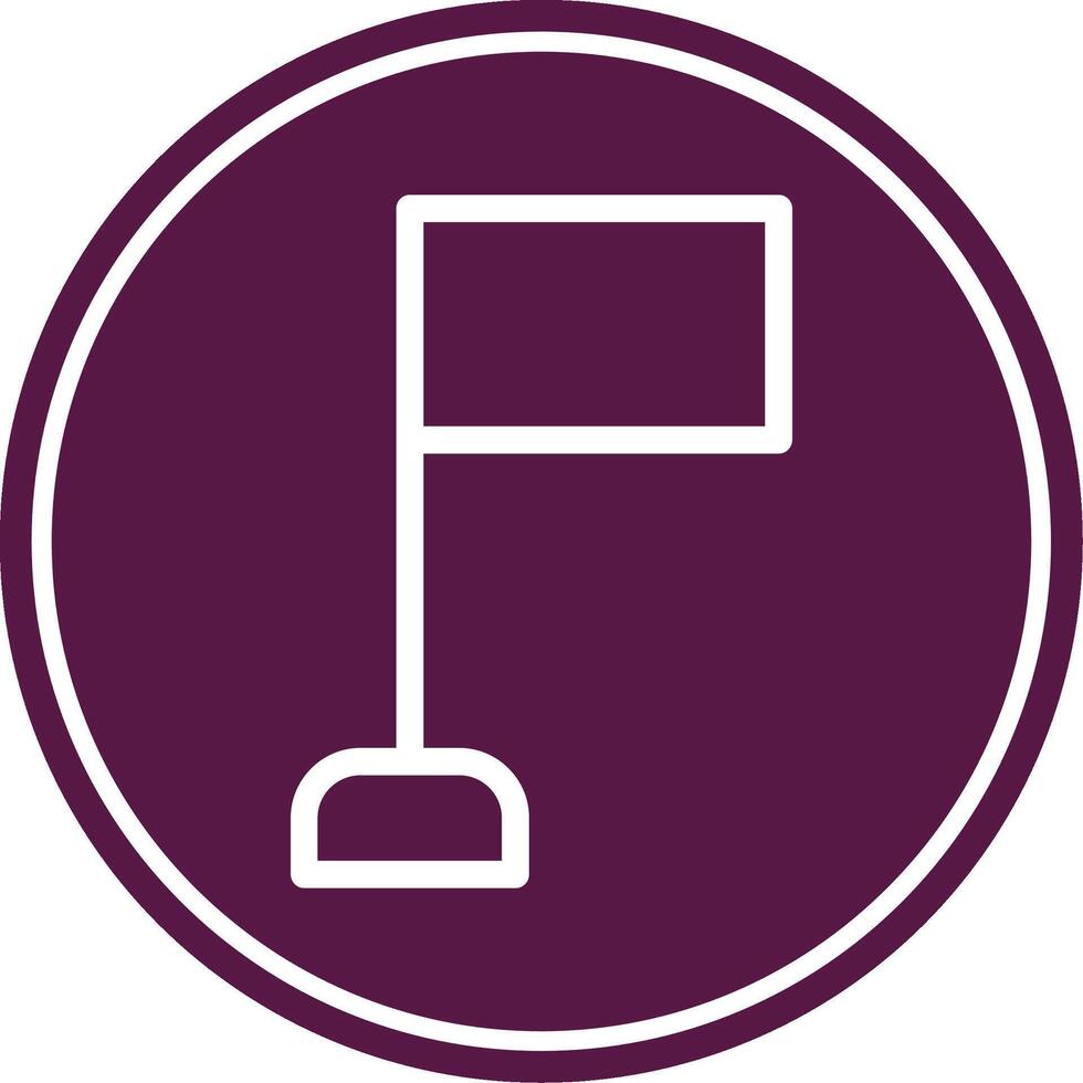 Flag Line Circle Icon vector