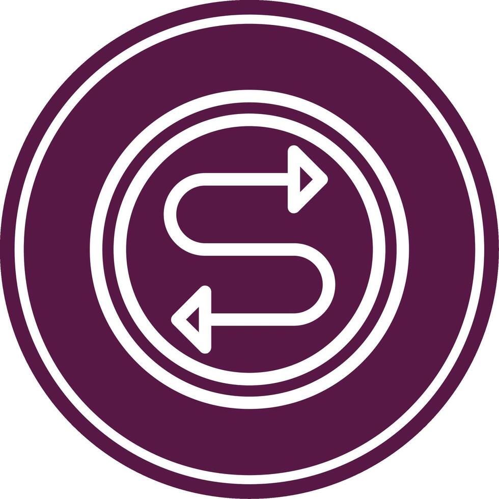 Two Directions Line Circle Icon vector