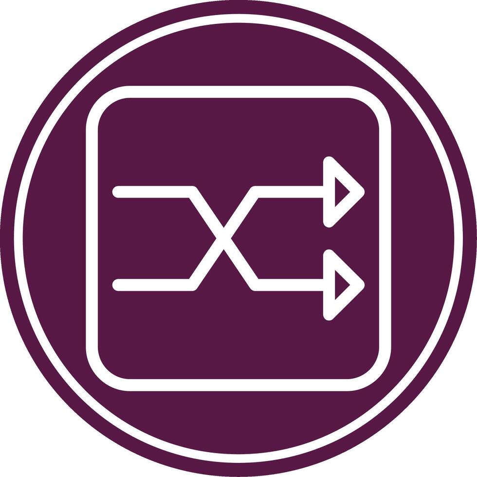 Shuffle Line Circle Icon vector