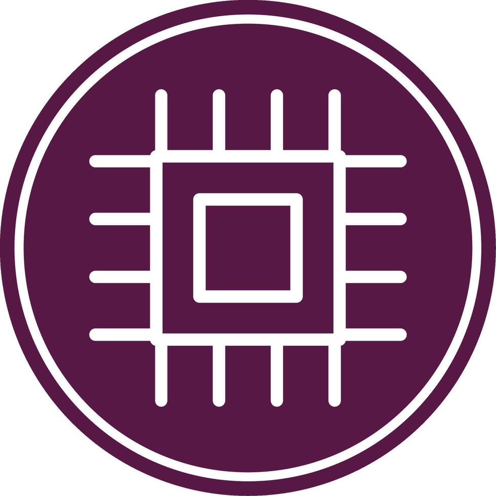 Cpu Line Circle Icon vector